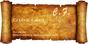 Czifra Fanni névjegykártya